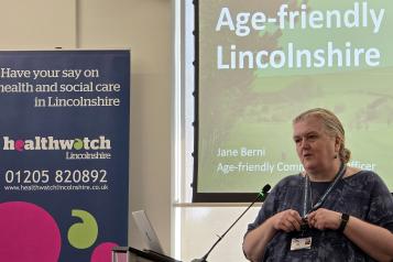 Jane Berni presents at a Healthwatch Lincolnshire event